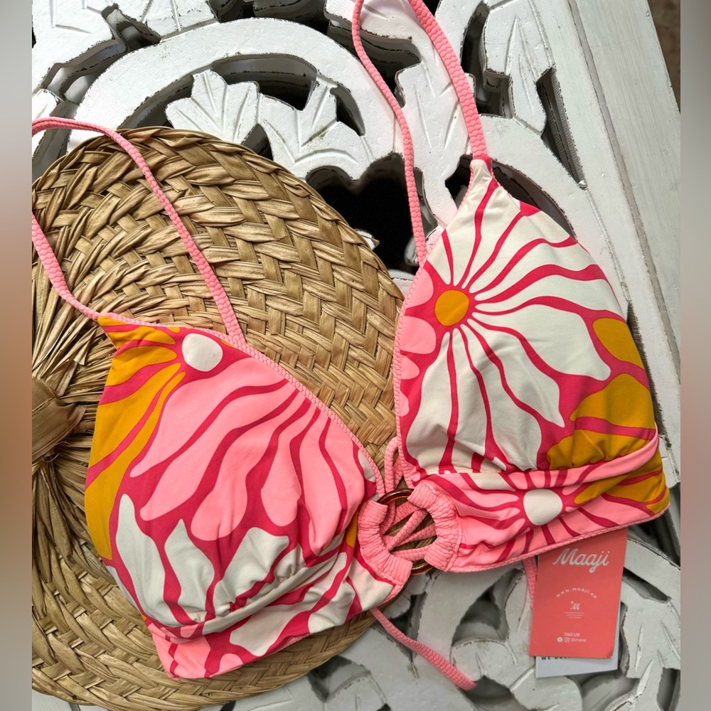 πΈπΈ MAAJI πΈπΈ REVERSIBLE FLORAL BIKINI SWIM TOP - Picture 12 of 13
